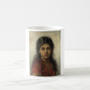 Girl With a Red Shawl (by Alexei Harlamoff) Coffee Mug