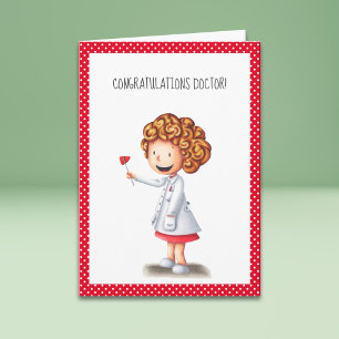 Girl with a Reflex Hammer Doctor Graduation Card