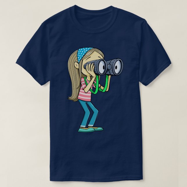 girl with a scarf in her hair looks carefully into T-Shirt (Design Front)