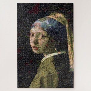 Girl With A Strawberry Earring Fine Art Spoof  Jigsaw Puzzle
