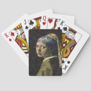 Girl With A Strawberry Earring Fine Art Spoof  Playing Cards