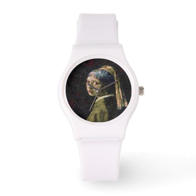 Girl With A Strawberry Earring Fine Art Spoof  Watch (Front)