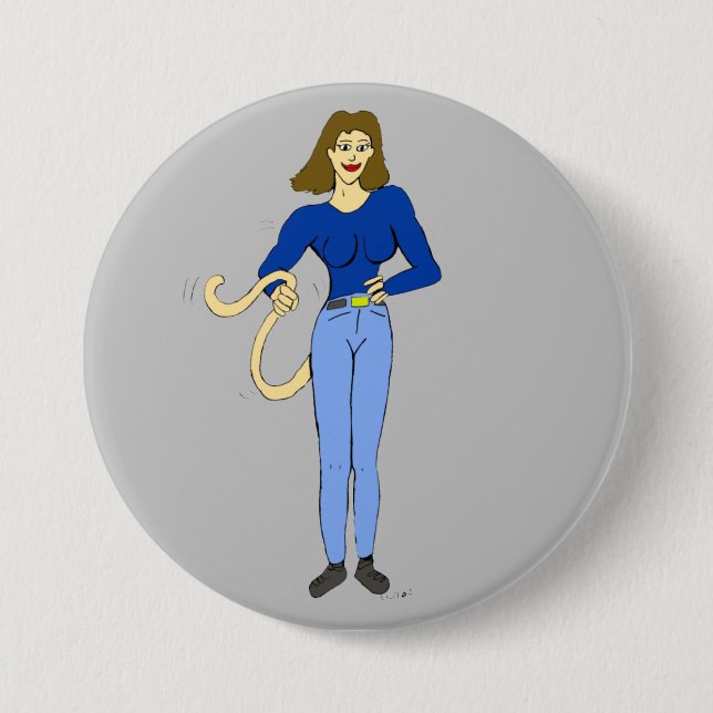 girl with a tail button (Front)