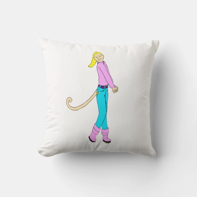 girl with a tail cushion (Front)