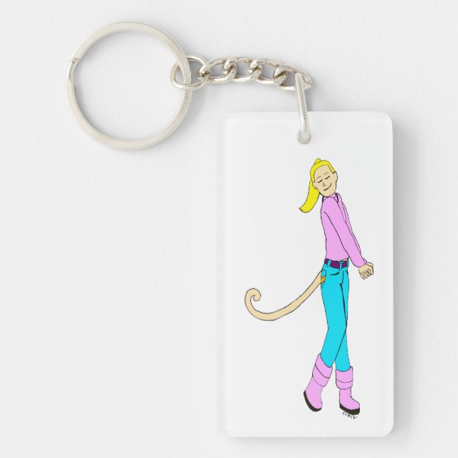 girl with a tail  key ring (Front)