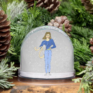 girl with a tail   snowglobe