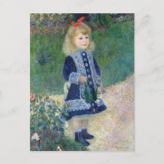 Girl With A Watering Can by Renoir, Impressionism, Postcard (Front)