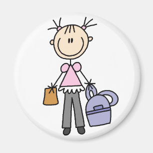 Girl With Backpack Magnet
