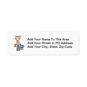 Girl With Backpack Return Address Label