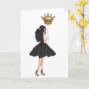  Girl with Balloons Birthday  Card