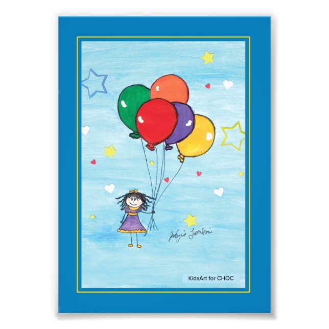 Girl with Balloons - Kids Art for CHOC Photo Print (Front)