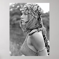 Girl with Bandanna Art Print
