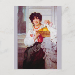 Girl with Basket of Oranges and Lemons by Cot Postcard
