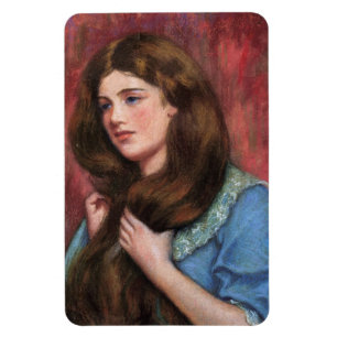 Girl with Beautiful Long Brown Hair Magnet