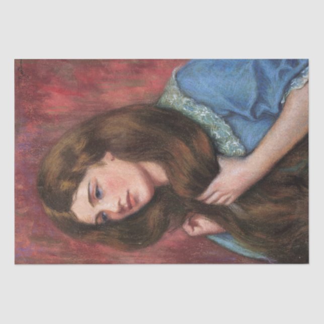 Girl with Beautiful Long Brown Hair Tissue Paper (Front)