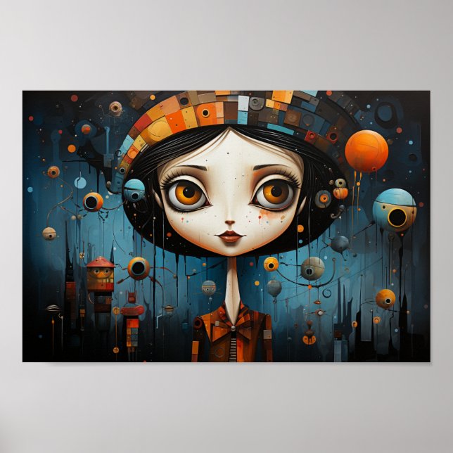 Girl with big eyes Halloween Poster (Front)