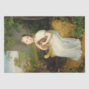Girl With Bird Portrait of Louise as a Child  Tissue Paper