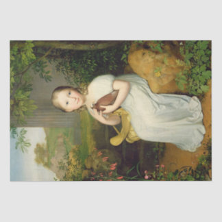 Girl With Bird Portrait of Louise as a Child  Tissue Paper