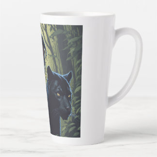 Girl with black panther latte mug