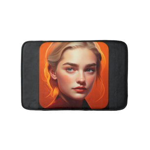 Girl with blue eyes bath mat
