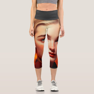 Girl with blue eyes capri leggings