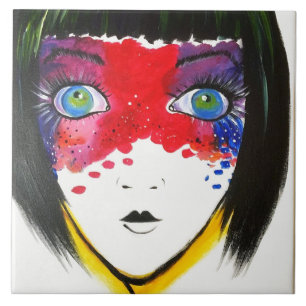 Girl with Blue Eyes Ceramic Tile