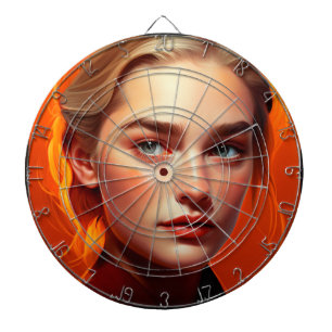 Girl with blue eyes dartboard