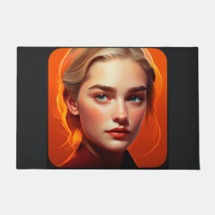 Girl with blue eyes doormat