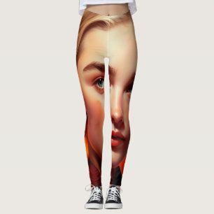 Girl with blue eyes leggings
