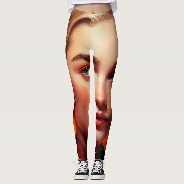 Girl with blue eyes leggings (Front)