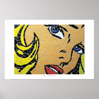 Girl with blue eyes, mosaic poster