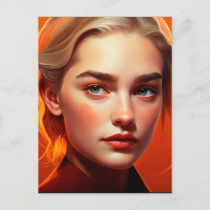 Girl with blue eyes postcard
