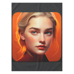 Girl with blue eyes tablecloth