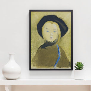 Girl with Blue Ribbon, Helene Schjerfbeck Poster