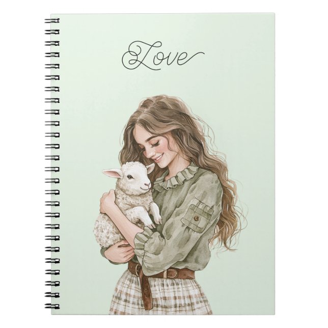 Girl with Brown Lamb Notebook (Front)