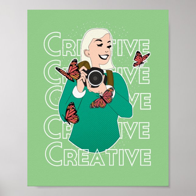 Girl with Butterflies  Poster (Front)