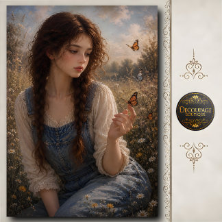 Girl with Butterfly on Finger Tissue Paper