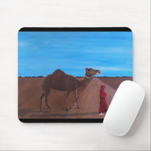 Girl with Camel Painting by Alfred Fox Mouse Pad