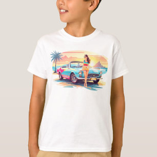 Girl with car and dream nature T-Shirt