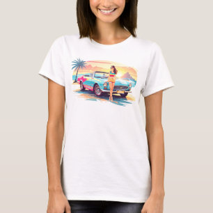 Girl with car and dream nature T-Shirt