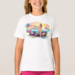 Girl with car and dream nature T-Shirt