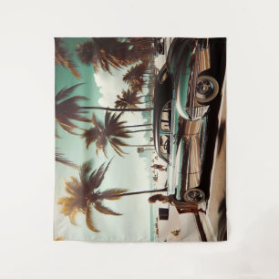 Girl with Car Tapestry