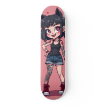 Girl with cartoon-style tattoos