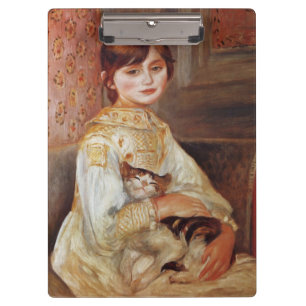 Girl with Cat, Auguste Renoir Clipboard