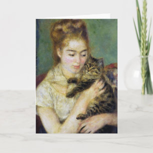 Girl with Cat by Renoir Card