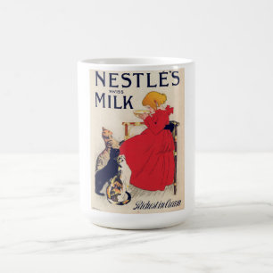 Girl with Cats, Vintage Poster, Alexandre Steinlen Coffee Mug