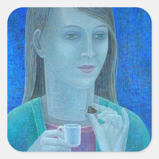 Girl with Chocolate 2011 Square Sticker (Front)