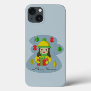 Girl with Christmas gift box  iPhone 13 Case