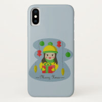 Girl with Christmas gift box