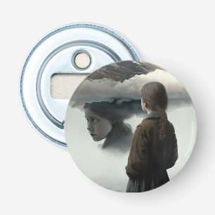 Girl with clouds bottle opener